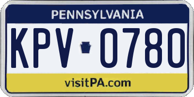PA license plate KPV0780