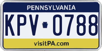 PA license plate KPV0788