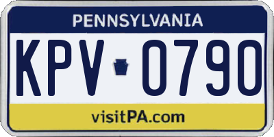 PA license plate KPV0790