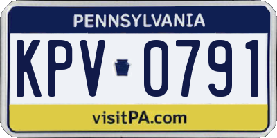 PA license plate KPV0791
