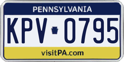 PA license plate KPV0795