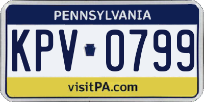 PA license plate KPV0799