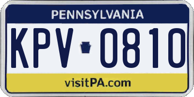 PA license plate KPV0810