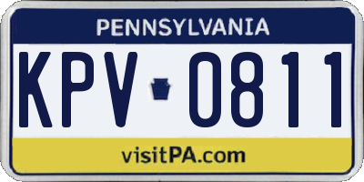 PA license plate KPV0811