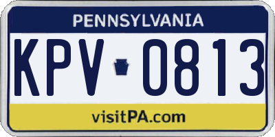 PA license plate KPV0813