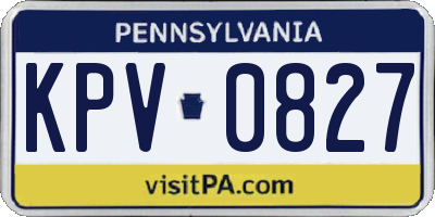 PA license plate KPV0827