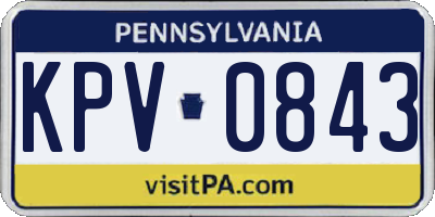 PA license plate KPV0843