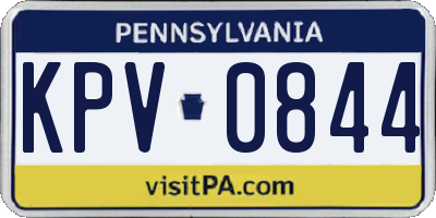 PA license plate KPV0844