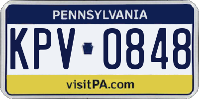 PA license plate KPV0848