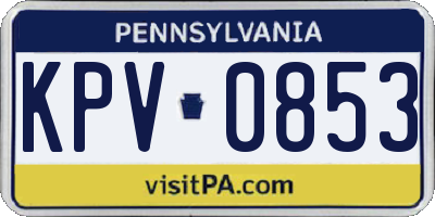 PA license plate KPV0853