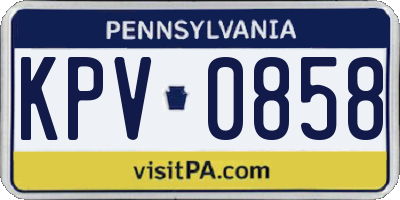 PA license plate KPV0858
