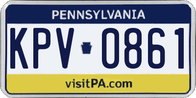 PA license plate KPV0861