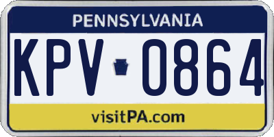 PA license plate KPV0864