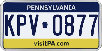 PA license plate KPV0877