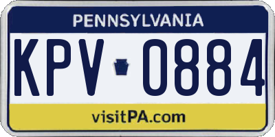 PA license plate KPV0884