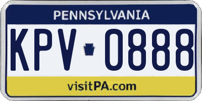 PA license plate KPV0888