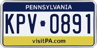PA license plate KPV0891