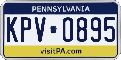 PA license plate KPV0895