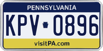 PA license plate KPV0896