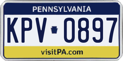 PA license plate KPV0897