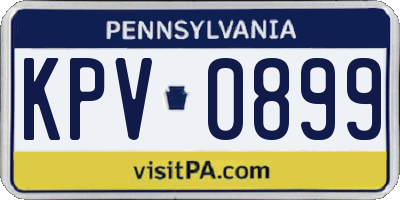 PA license plate KPV0899
