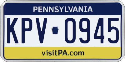 PA license plate KPV0945