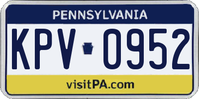 PA license plate KPV0952