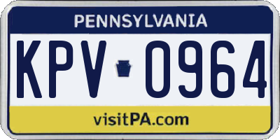 PA license plate KPV0964