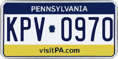 PA license plate KPV0970