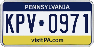 PA license plate KPV0971