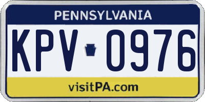 PA license plate KPV0976