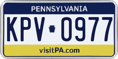 PA license plate KPV0977