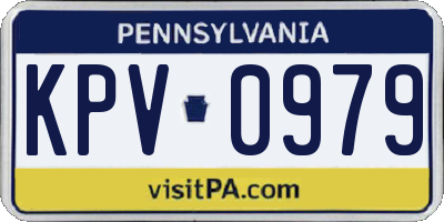 PA license plate KPV0979