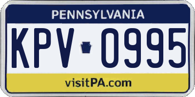 PA license plate KPV0995