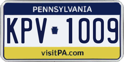 PA license plate KPV1009