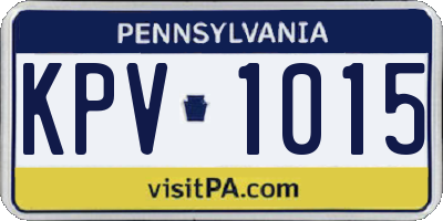 PA license plate KPV1015