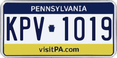 PA license plate KPV1019