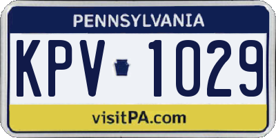 PA license plate KPV1029