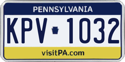 PA license plate KPV1032