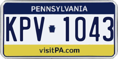 PA license plate KPV1043