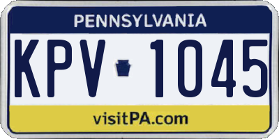 PA license plate KPV1045