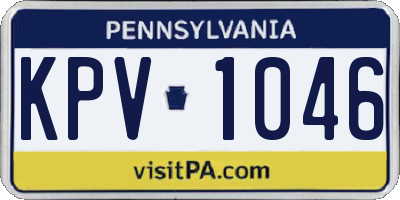 PA license plate KPV1046