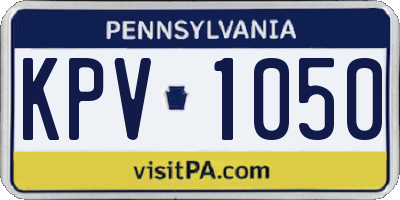 PA license plate KPV1050
