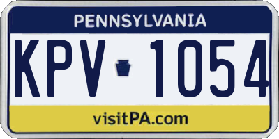 PA license plate KPV1054