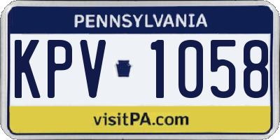 PA license plate KPV1058