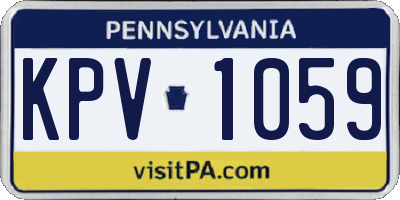 PA license plate KPV1059