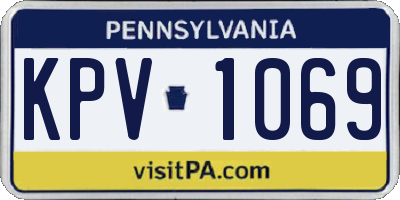PA license plate KPV1069
