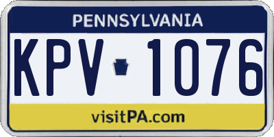 PA license plate KPV1076