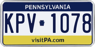 PA license plate KPV1078