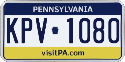 PA license plate KPV1080